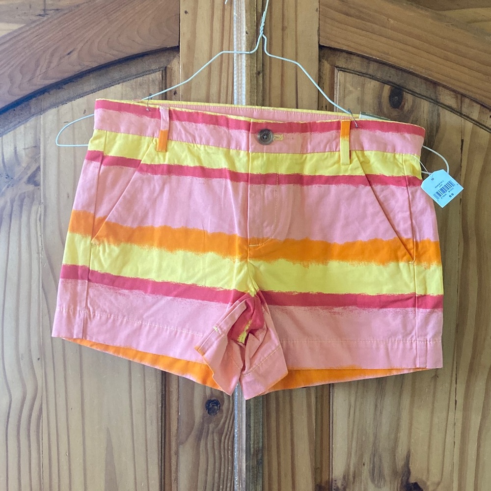 Women’s Gap Sunkissed shorts orange pink and yellow striped size 00 - NWT